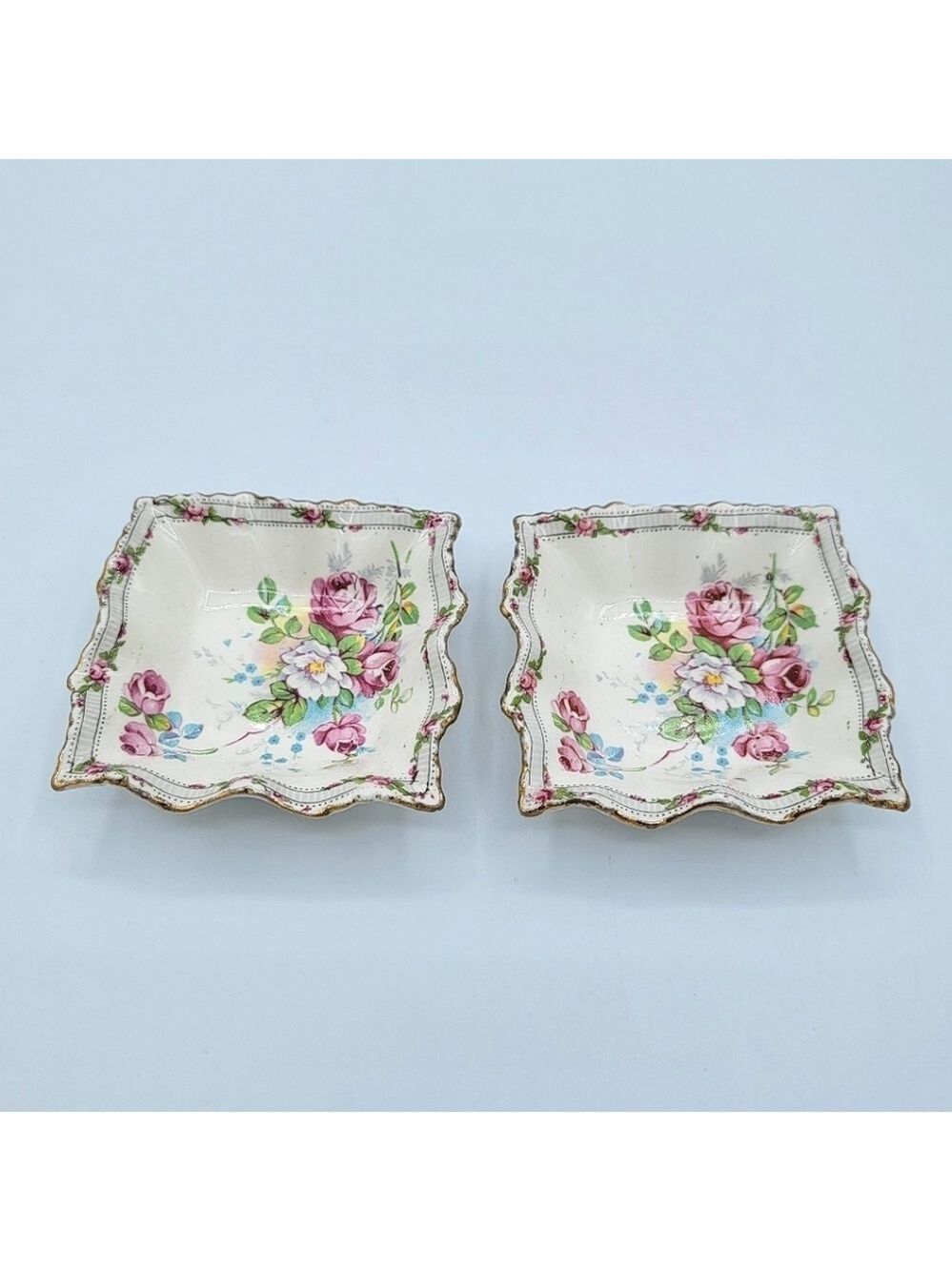 Vintage Floral Trinket Dishes #1398